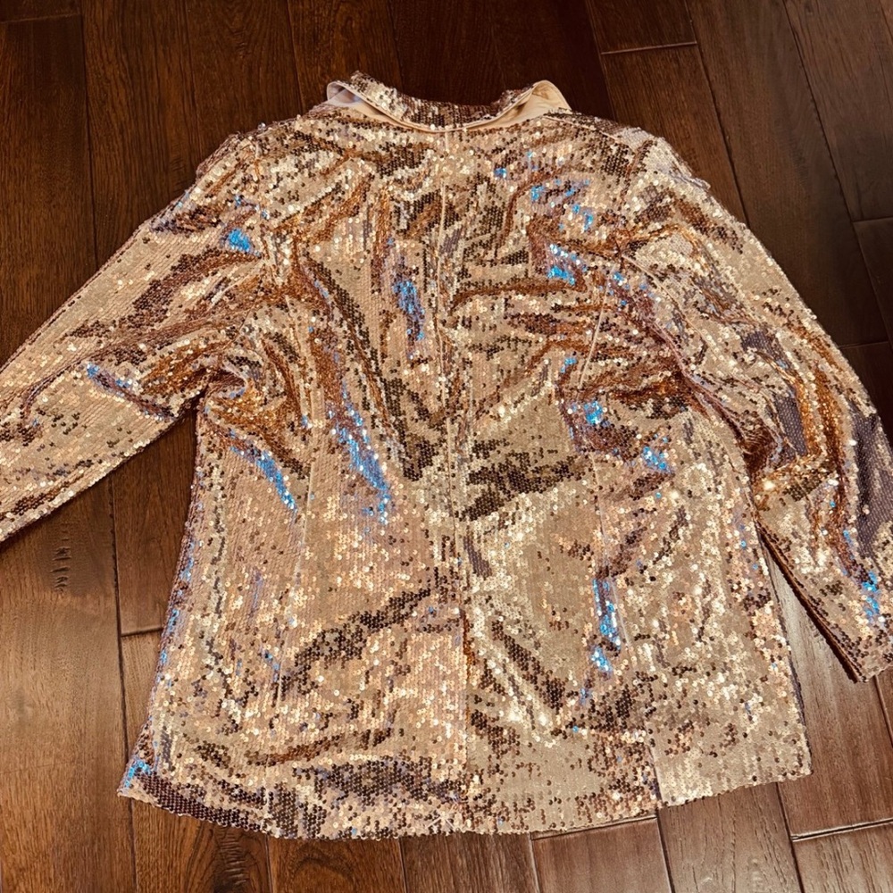 City Chic Rose Gold Sequin pants suit 20 - Picture 7 of 14